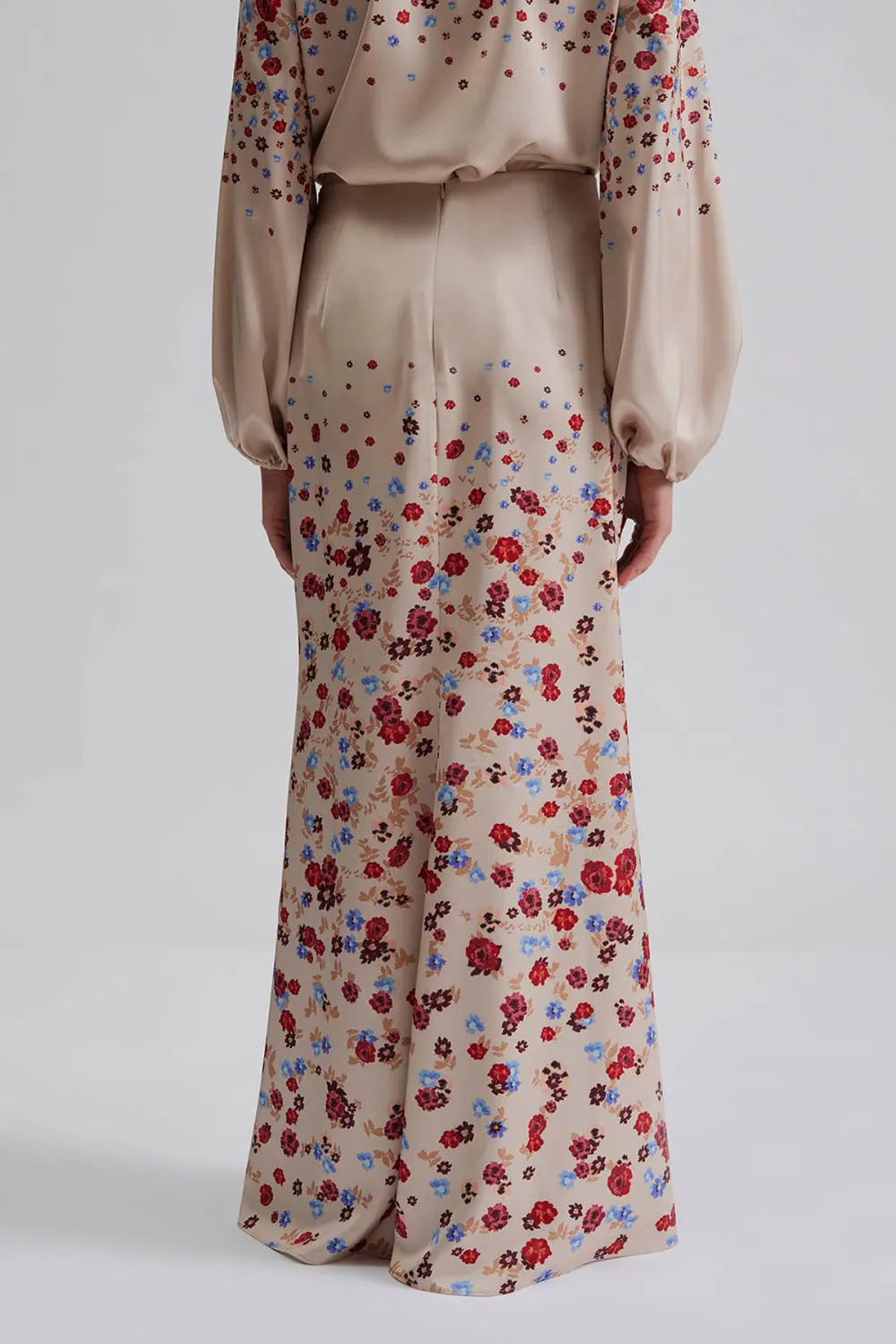 Floral Dot Print Maxi Skirt