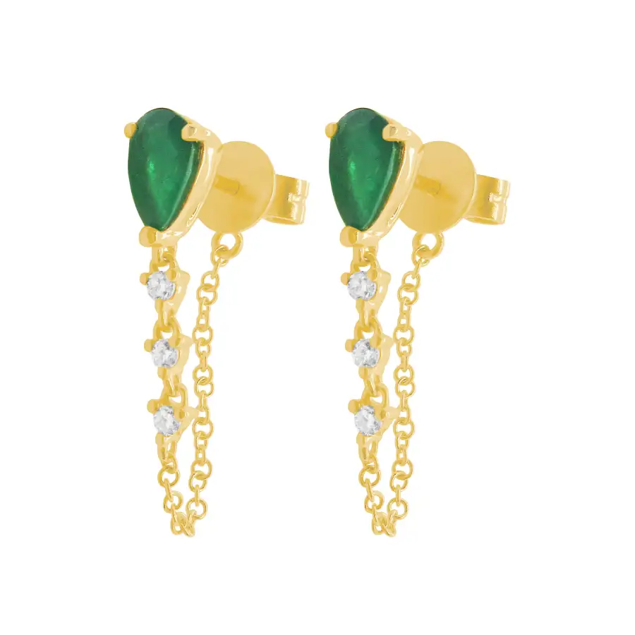 Curved Openwork Gem Detail Earrings