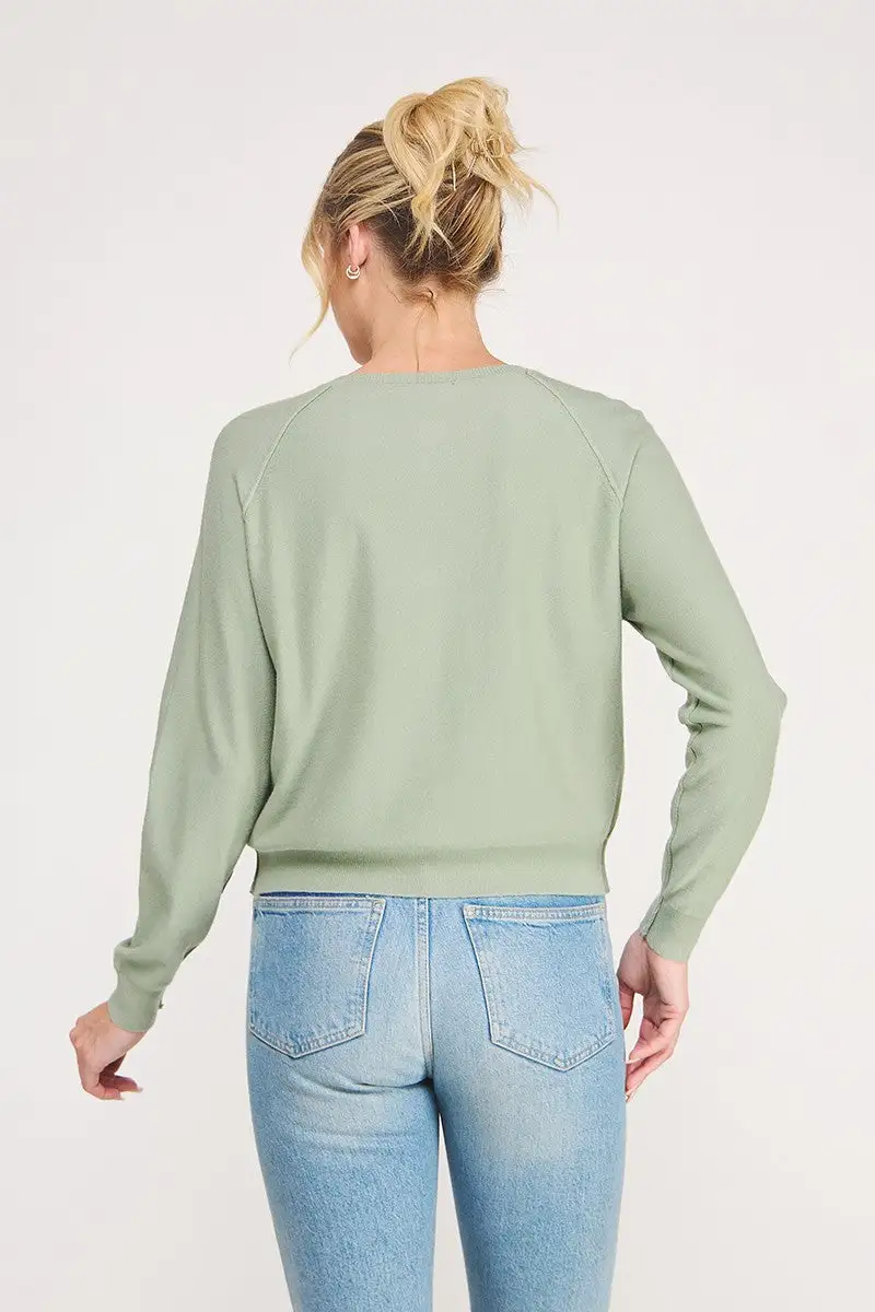 Half Front Button Accent Top