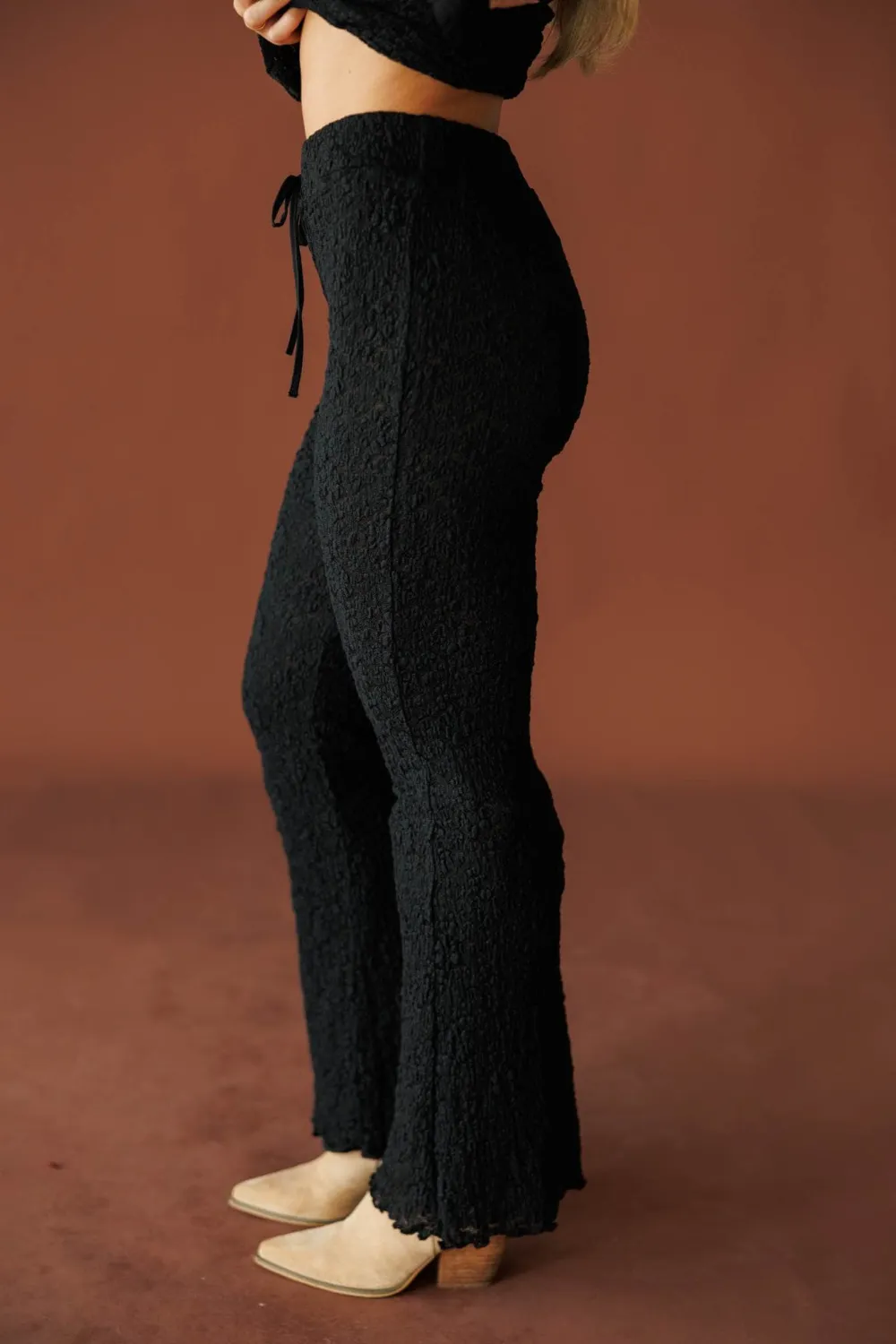 Flared Floral Lace Pants