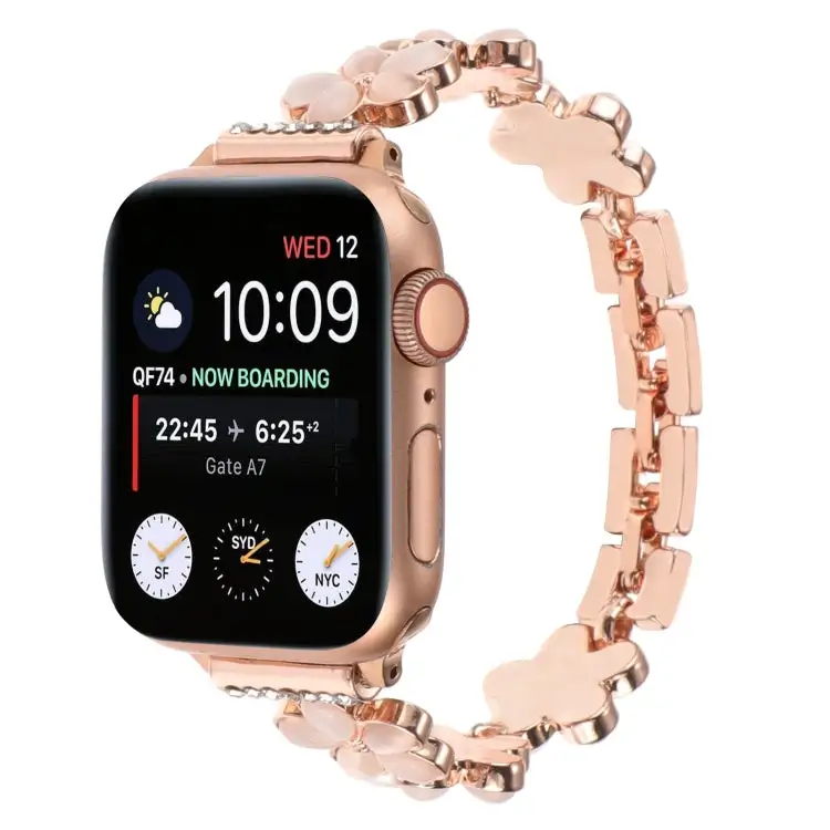 Easygoing Floral-Link Zinc Alloy Smartwatch Strap
