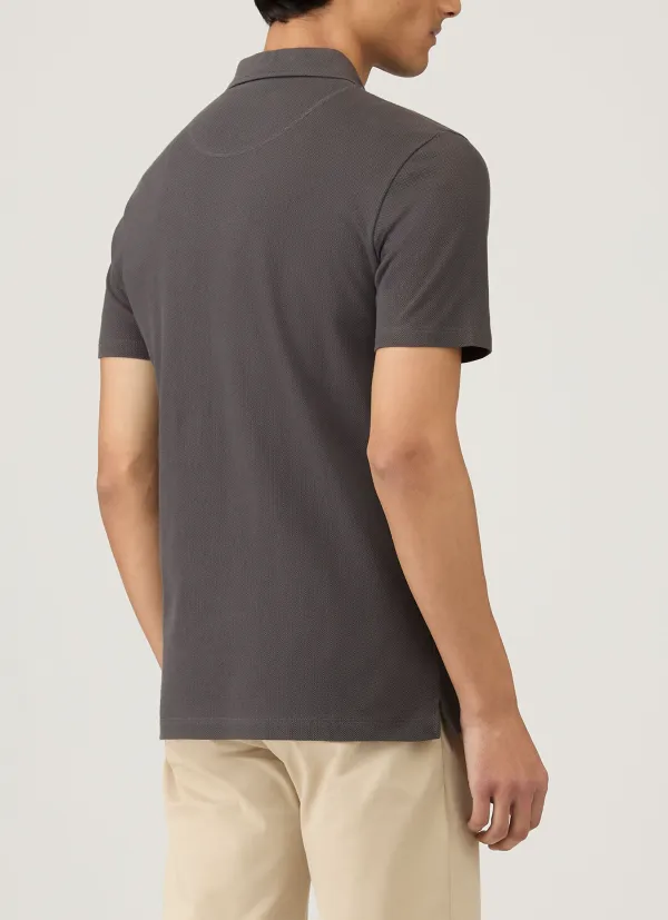 Understated Everyday Slim Fit Mesh Cotton Short Sleeve Polo Shirt