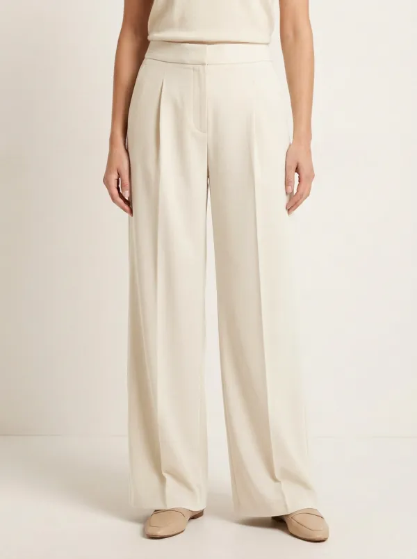 Office Style Pleated Wide-Leg Trousers