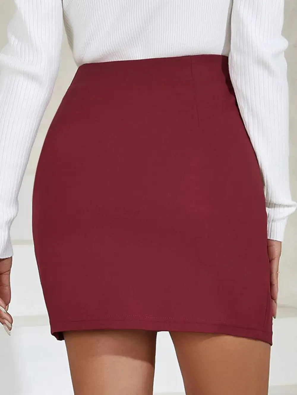 Ruched High Waist Bodycon Mini Skirt