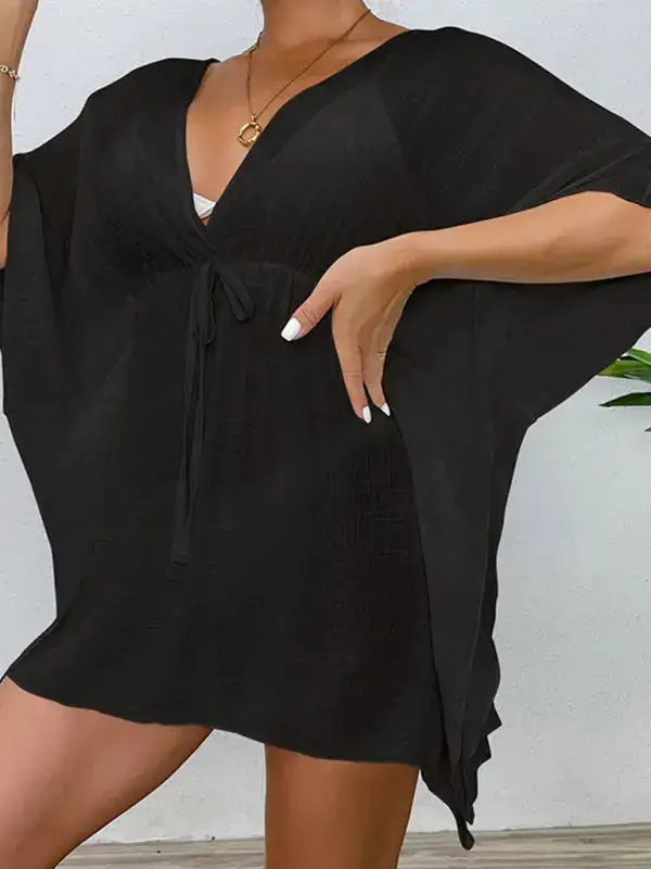 Drop Shoulder Loose Clean Swim Cover Up