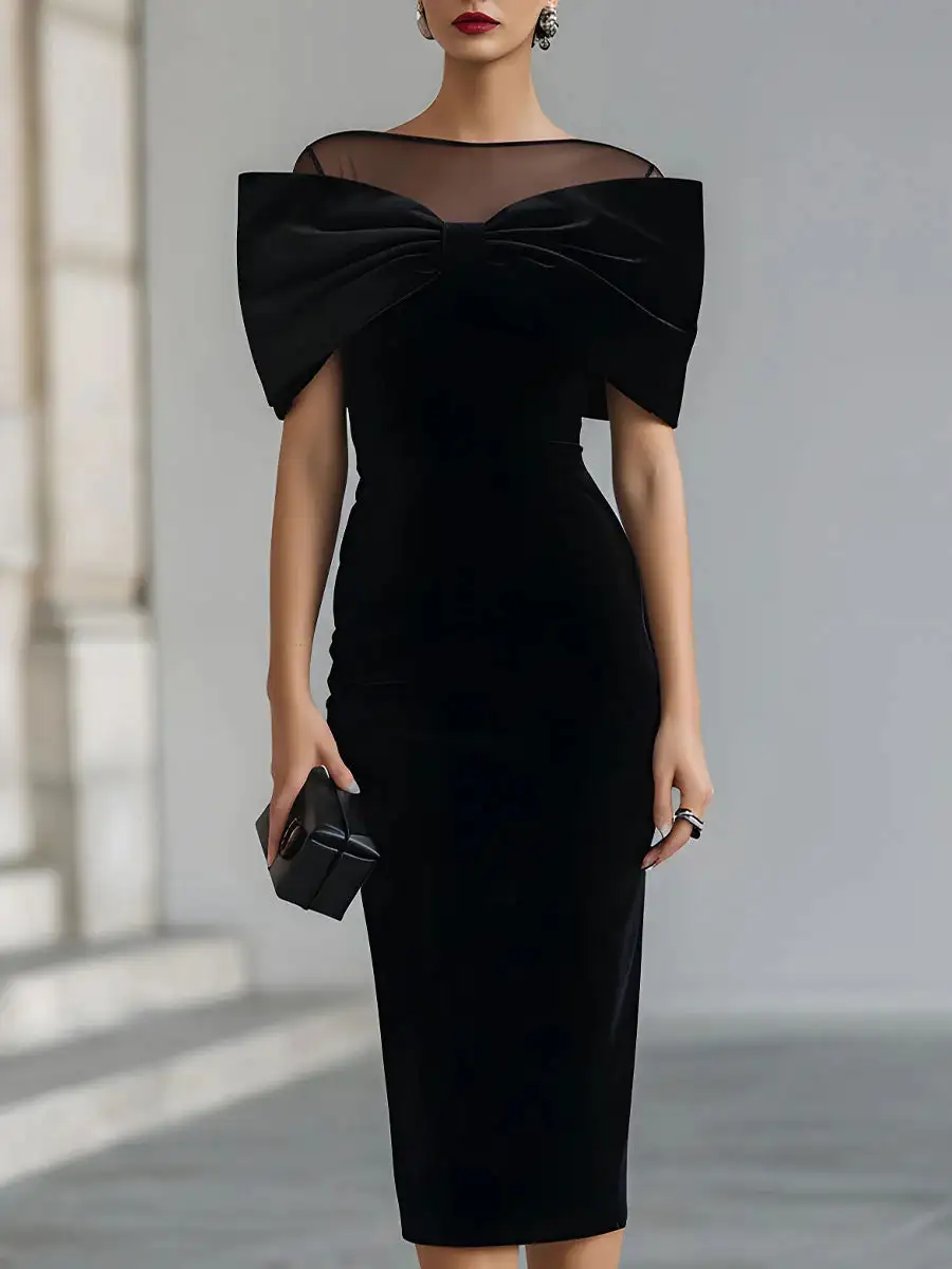 Refined Women's Velvet Midi Dress