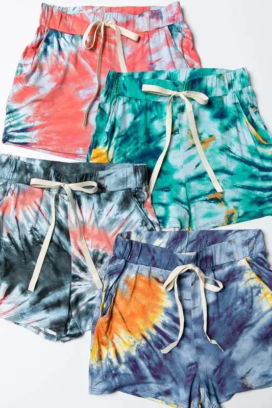 Tie Dye Print Casual Shorts