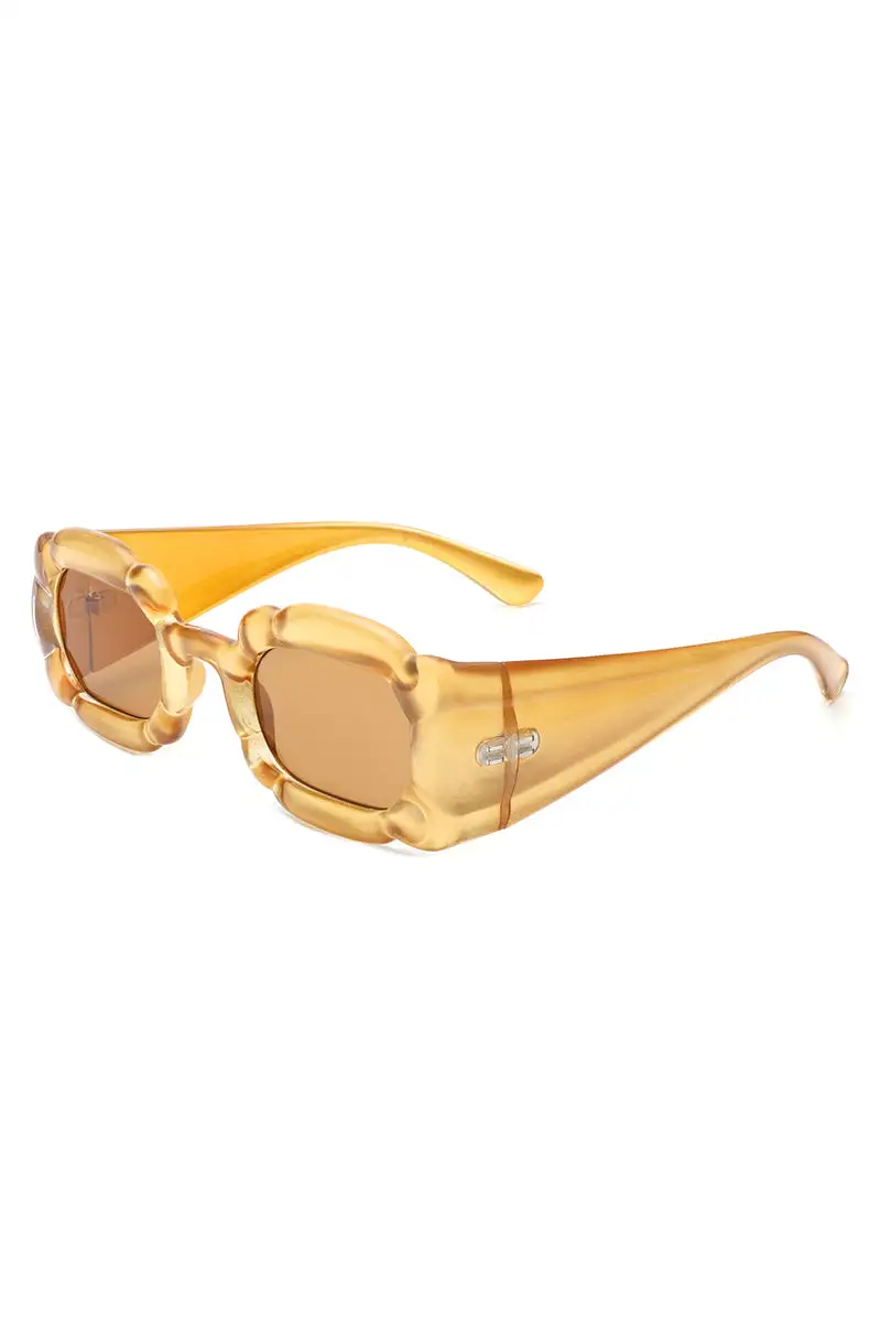 Flexible Square Geometric Frame Sunglasses