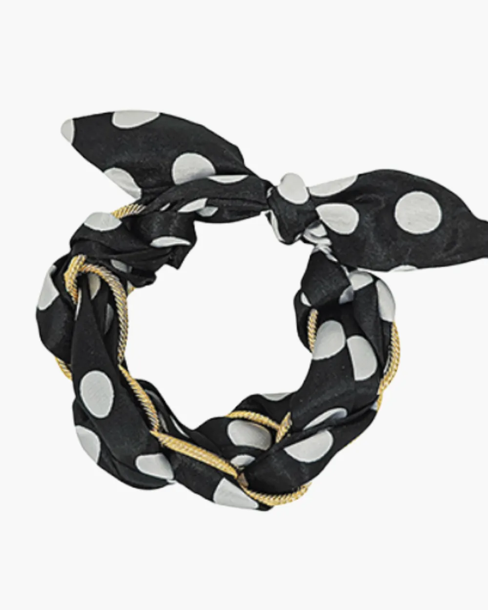 Polka Dot Scarf And Chain Bracelet