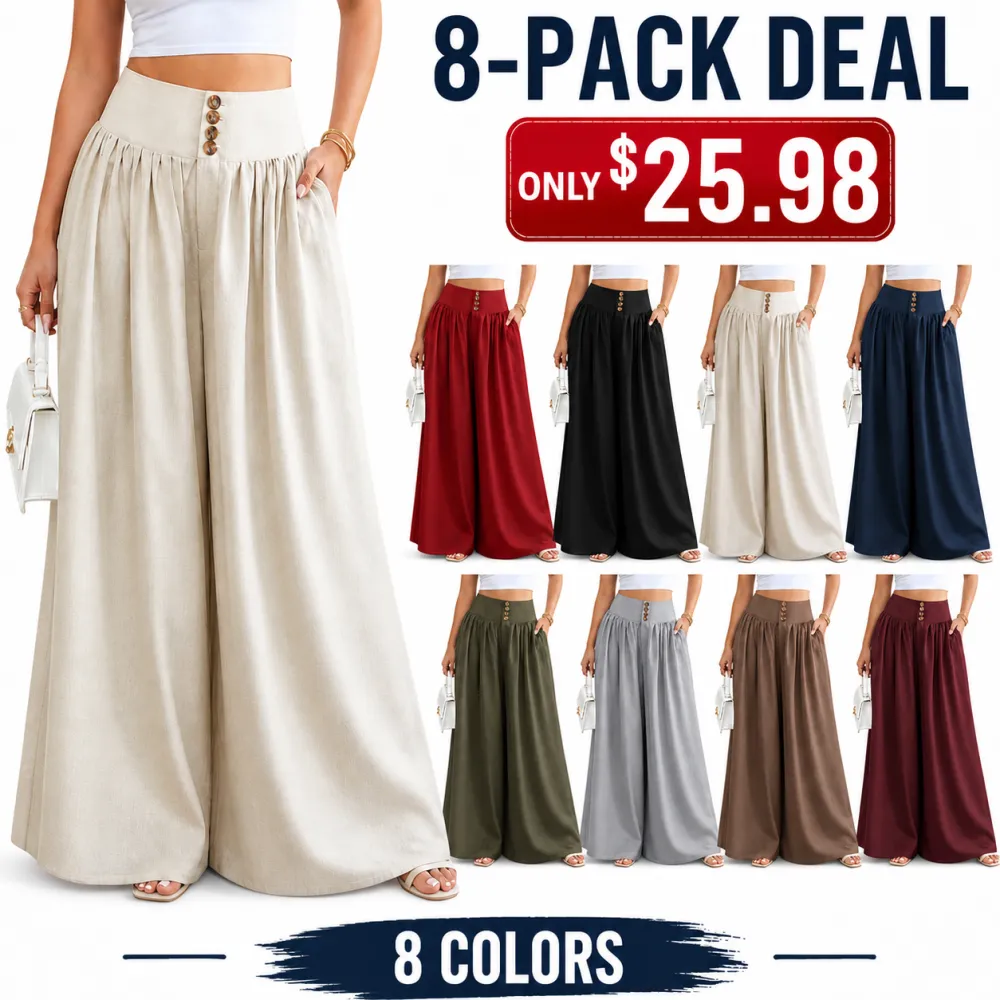 Women's High-Waisted Wide-Leg Palazzo Pants