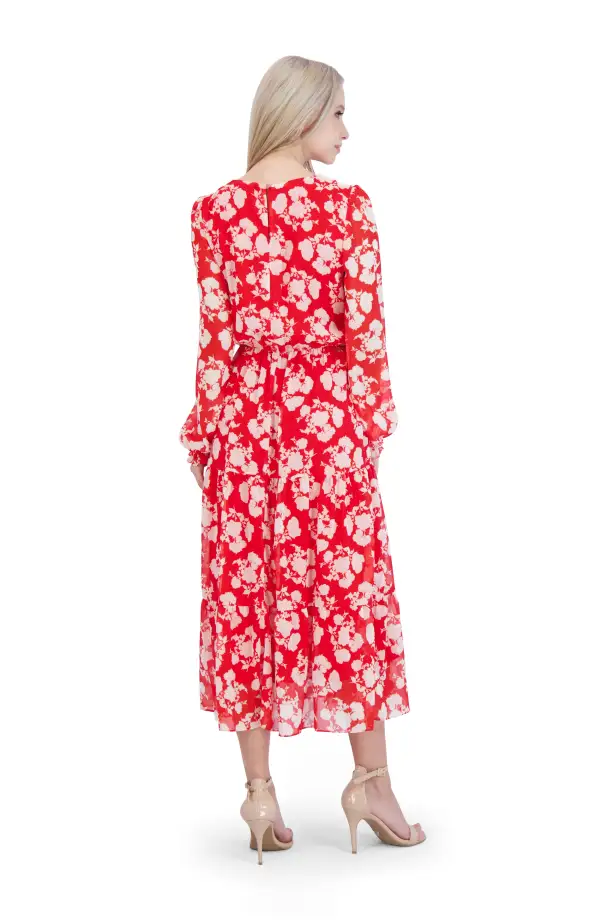 Printed Smocked Midi Dress