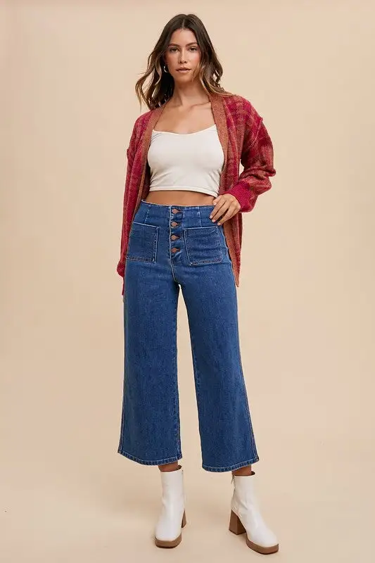 Wear Button Fly High Waist Denim Jeans