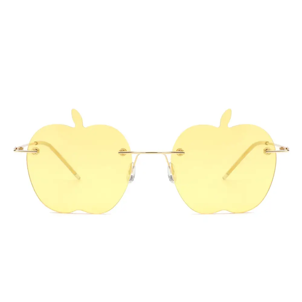 Textured Rimless Frame Sunglasses