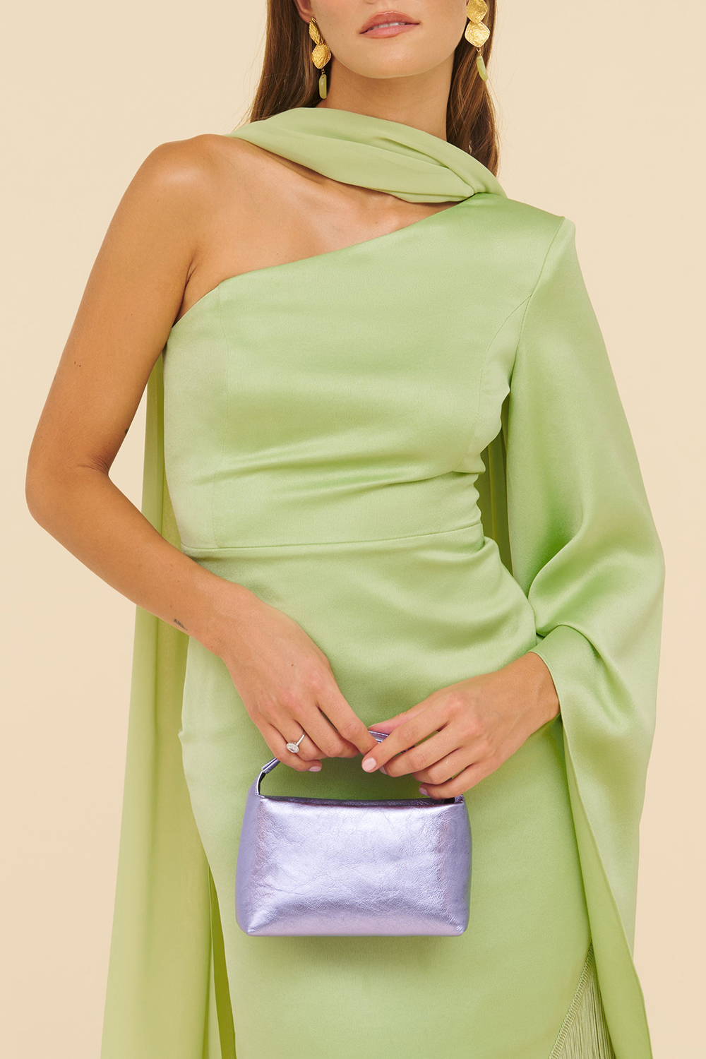 Celadon Polyester Fabric Shawl