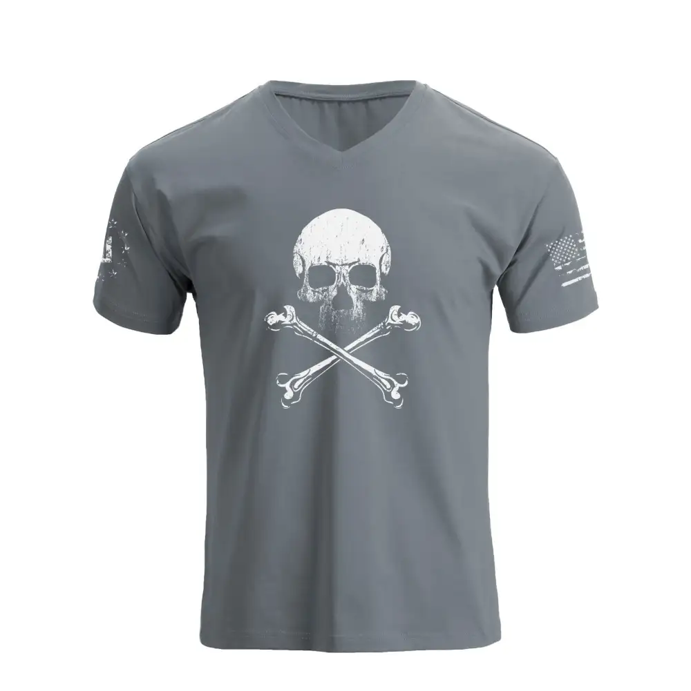SKULL WATERPROOF V-NECK GRAPHIC TEE