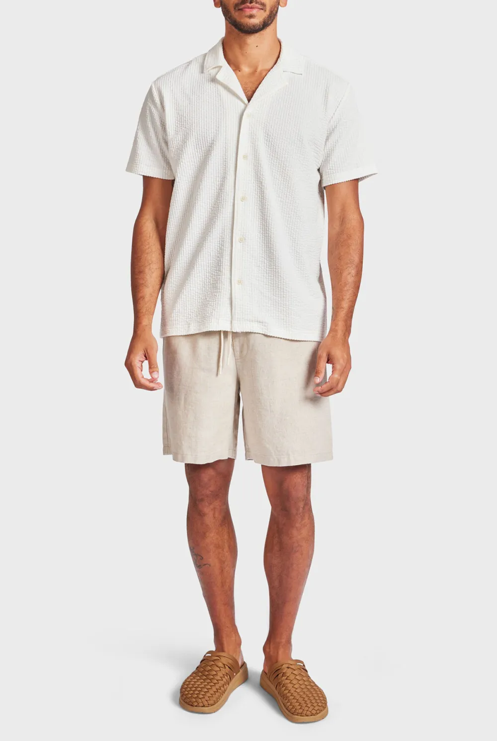 Textured Knit Short Sleeve Shirt