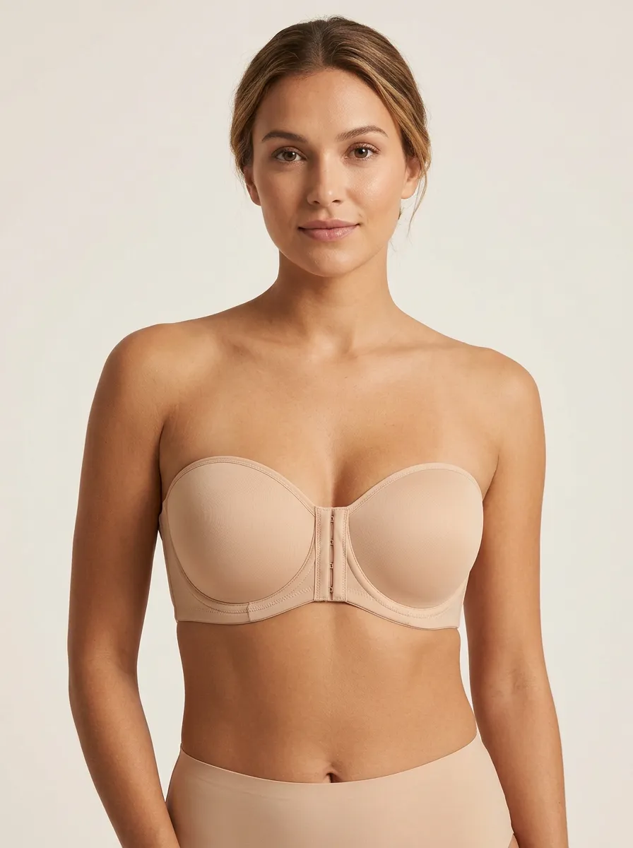 Women's Rounded-Cup Front-Closure Strapless Bra