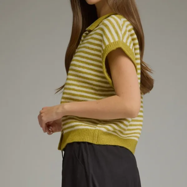 Fold-Over Stripe Top