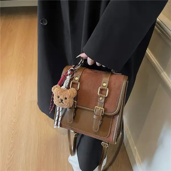 Structured Retro Handbag with Pendant