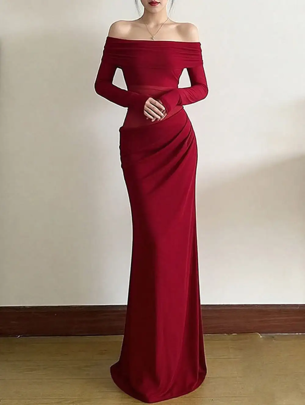 Textured Detail French Slim-Fit Dress