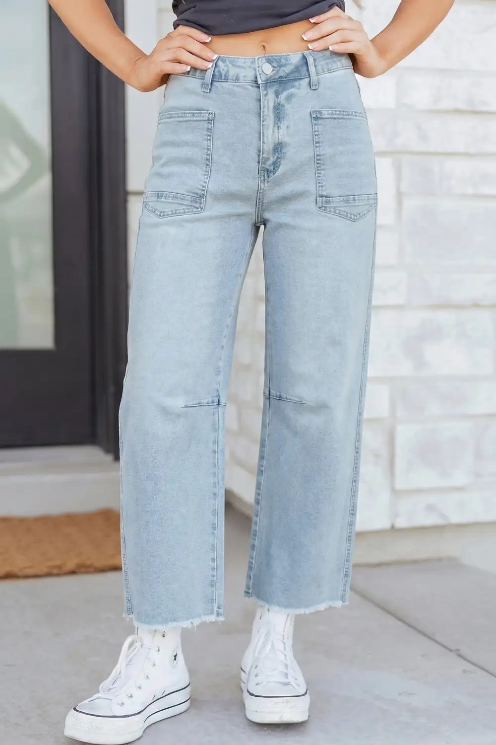 Smooth Straight Leg Denim Jeans