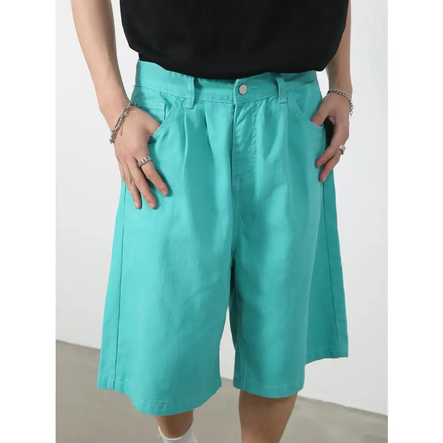 Mid Rise Denim Shorts