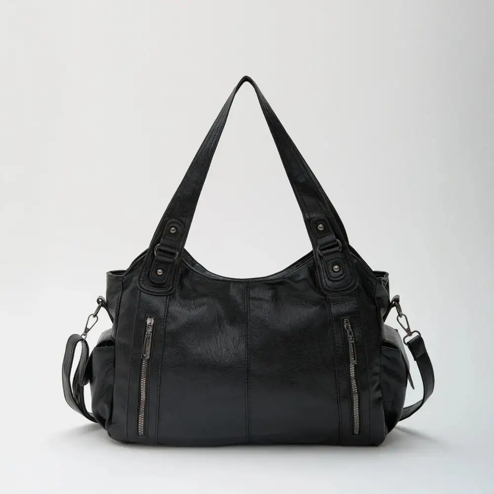 Pocket Front Leather Crossbody Bag