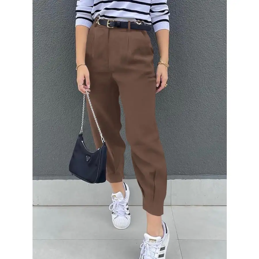 Classic High Waist Cropped Pants