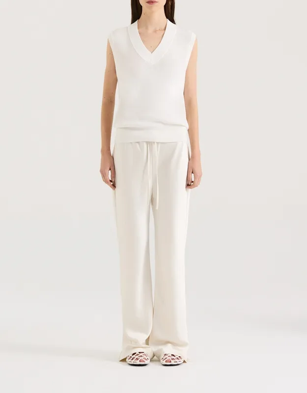 Porcelain Semi-Sheer Knit Vest