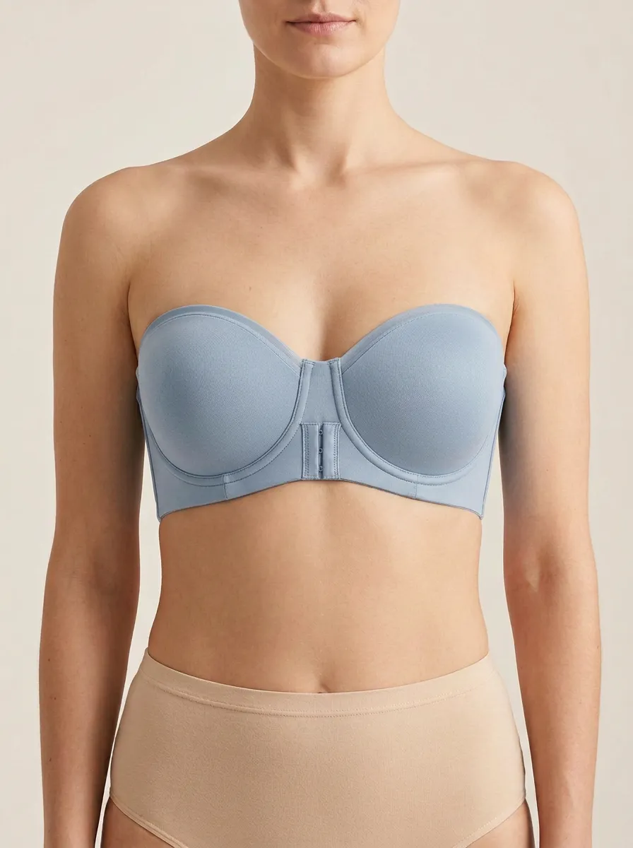 Women's Underwire Structured-Cup Front-Closure Strapless Bra