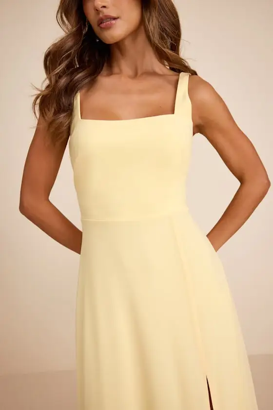 Remarkable Arrival Light Yellow Sleeveless Maxi Dress