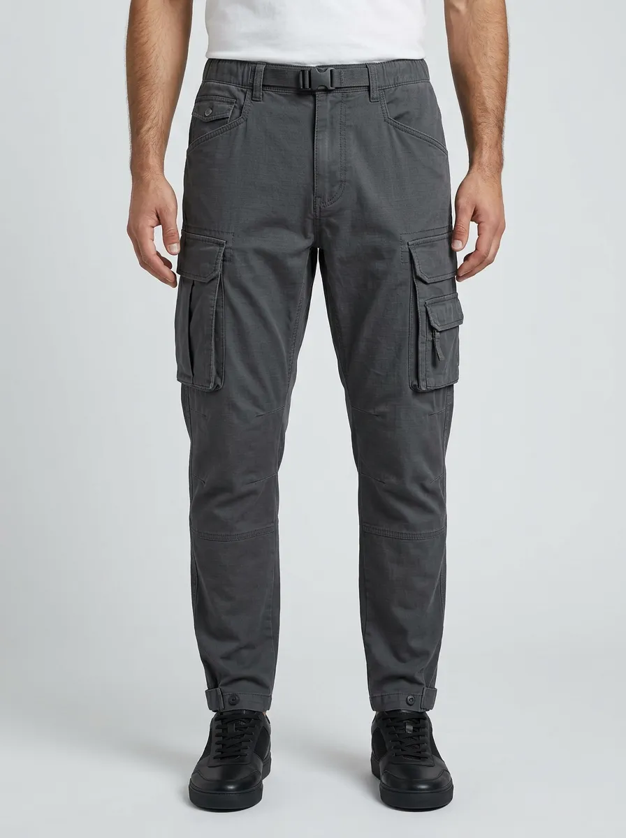 Men's Tactical Outdoor Multi-Pocket Belted Cargo Pants