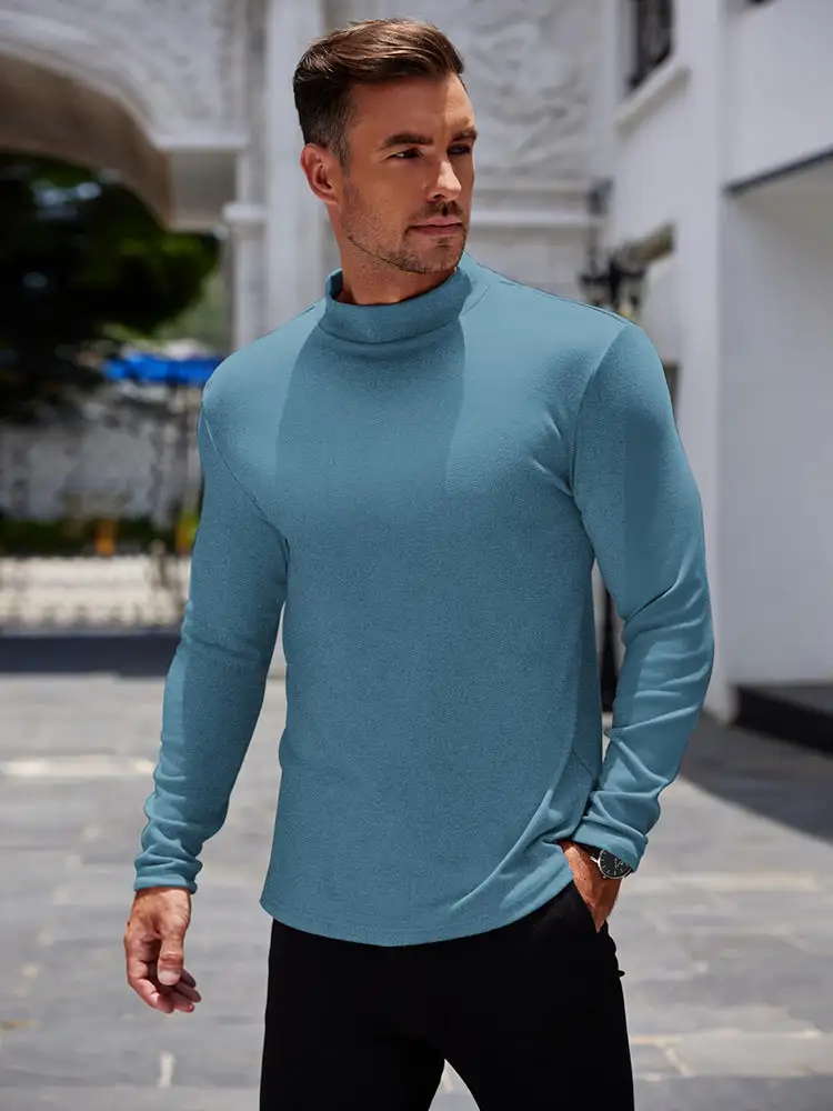 Basic Thermal Turtleneck Pullover Shirt Hoodie