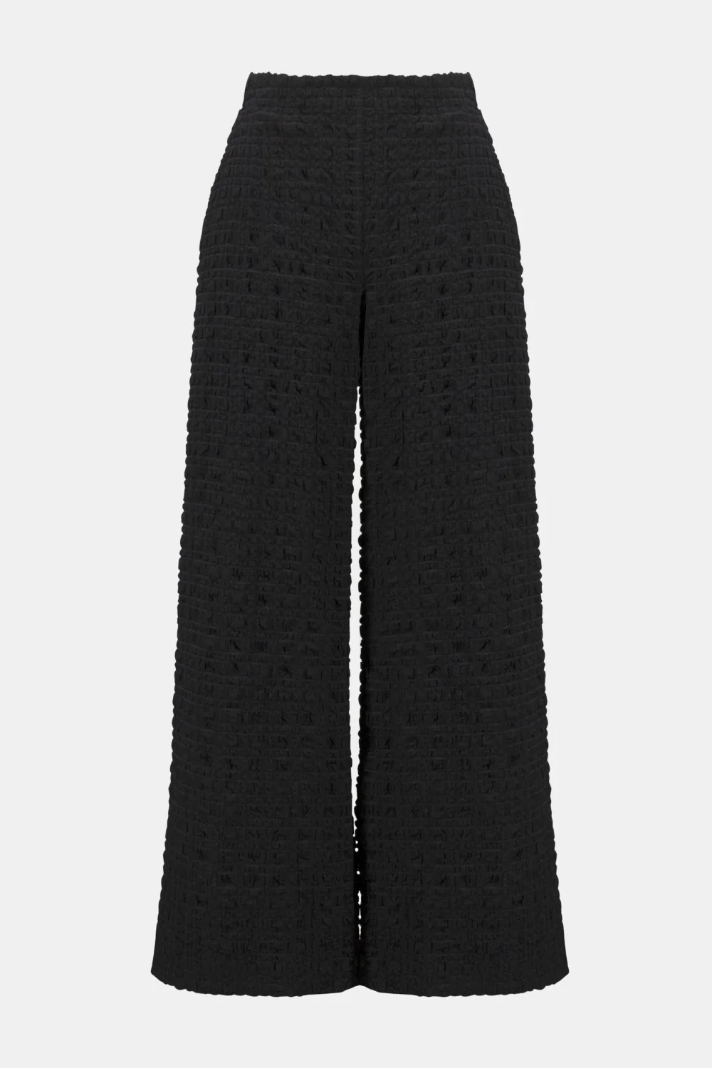 Dark Gray Textured Wide - Leg Pants