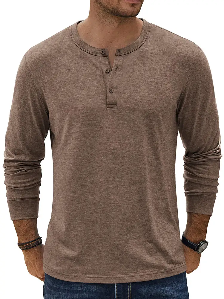Classic Lightweight Stretch Henley Tee T-Shirt
