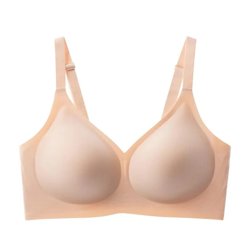 Jelly Wireless Women Comfortable Push Up Bras Wireless Seamless Full Coverage Bra Buttery Soft Everyday Tshirt Bra