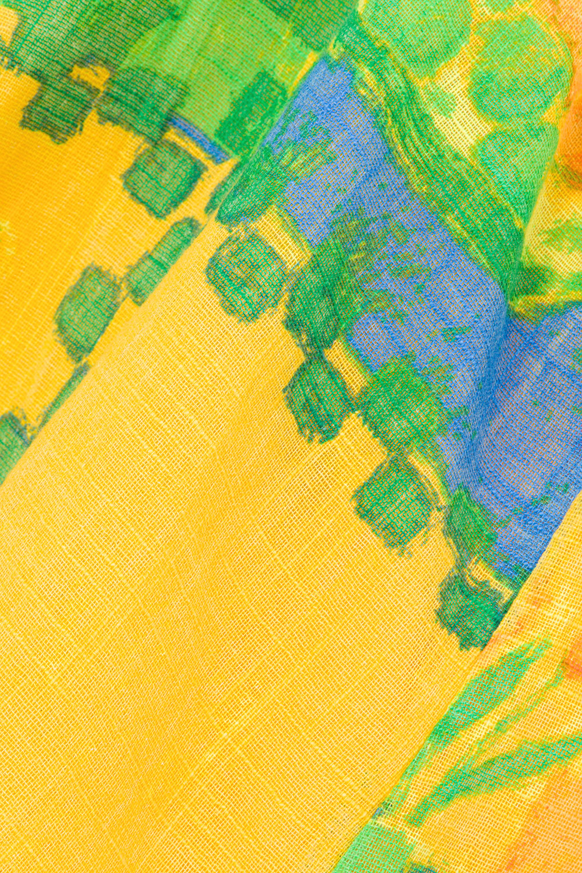 Colorful Print Spaghetti Strap Tie Front Top