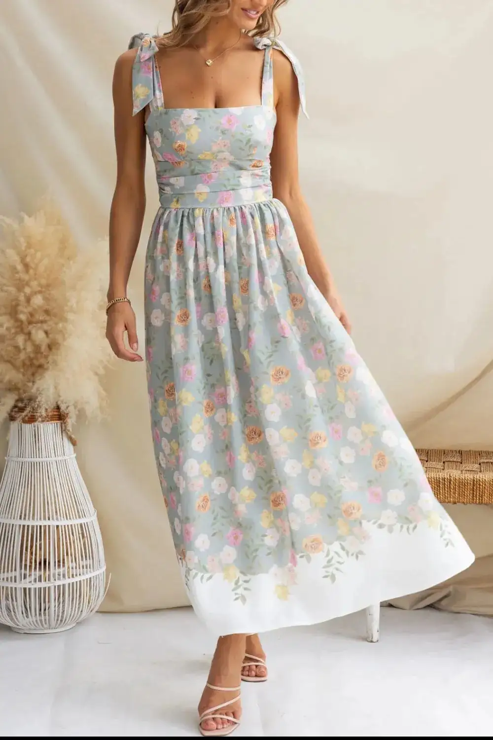 Sleeveless Printed Midi Dress