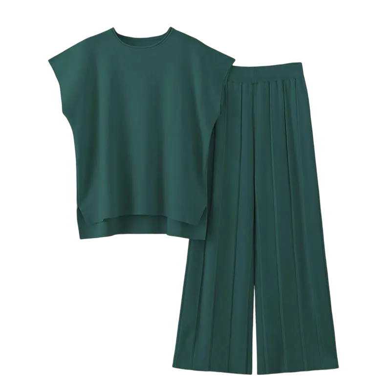 6PACK/9PACK-Knit Pullover Tops High Waisted Pants Outfits