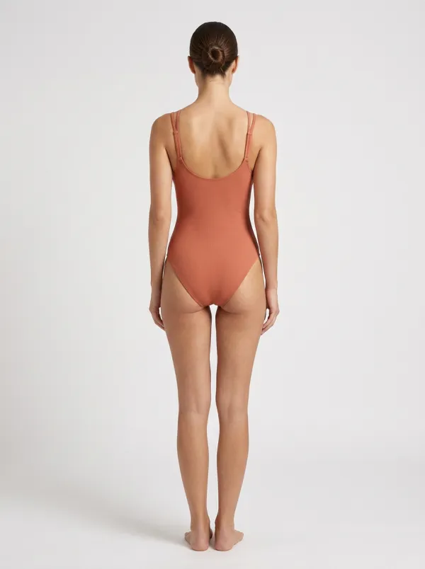 Women's O Ring Cutout Halter One Piece Swimsuit