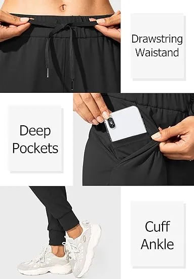 7PACK-Women'S Athletic Pants With Adjustable Drawstring Pockets For Running, Lounging, Workout, And Jogging