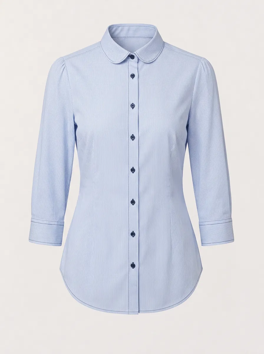 Women's Denim Cotton Striped Button Shirt
