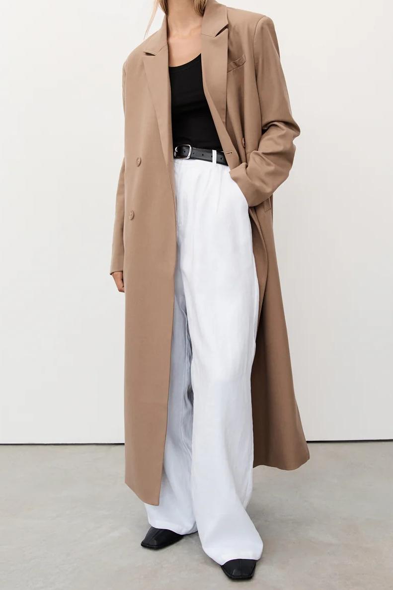 TAN WOOL BLEND COAT