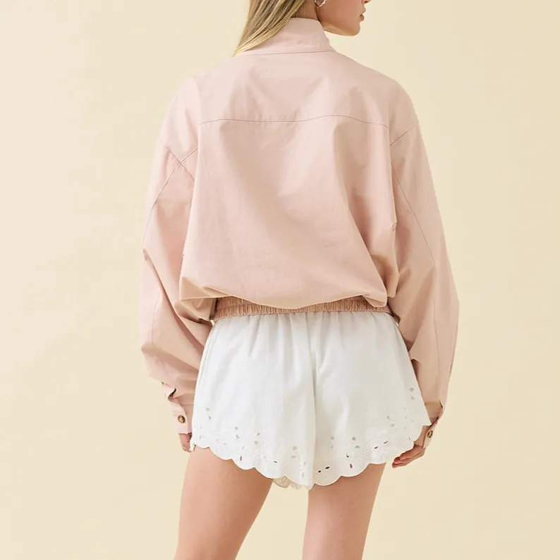 Stand Collar Zip Front Jacket