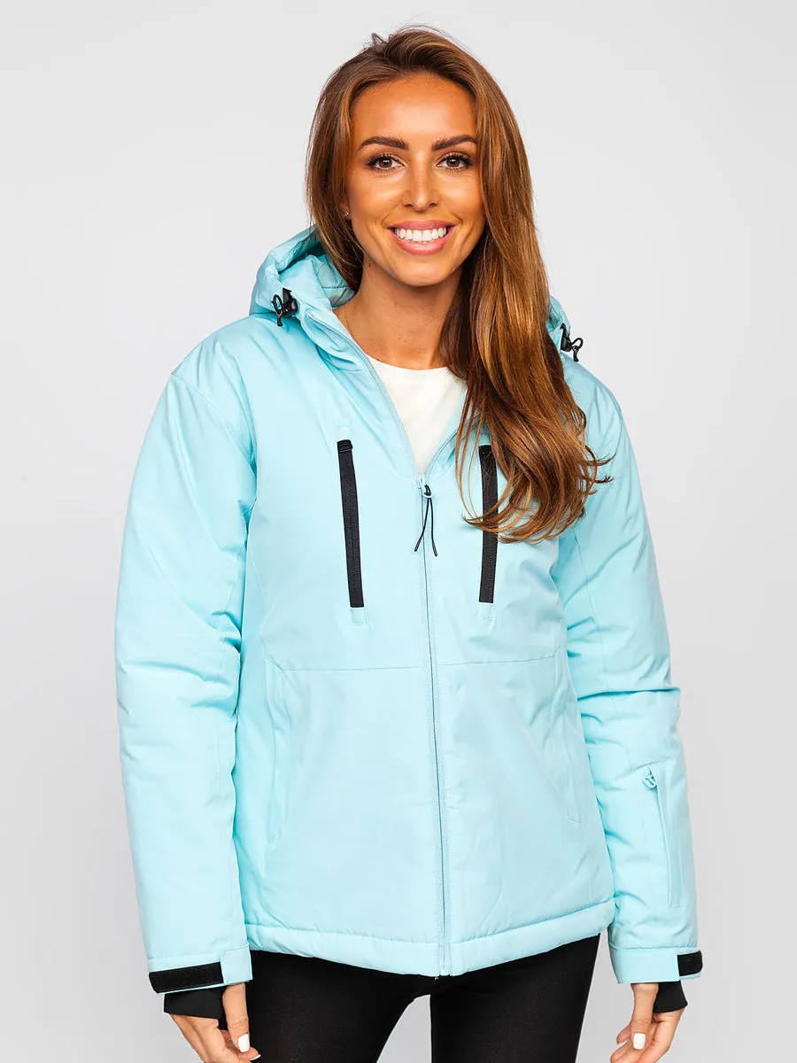 Blue women's winter ski jacket