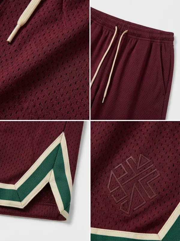 Modern Geometric Pattern Striped Detail Wardrobe Men's Basketball Shorts