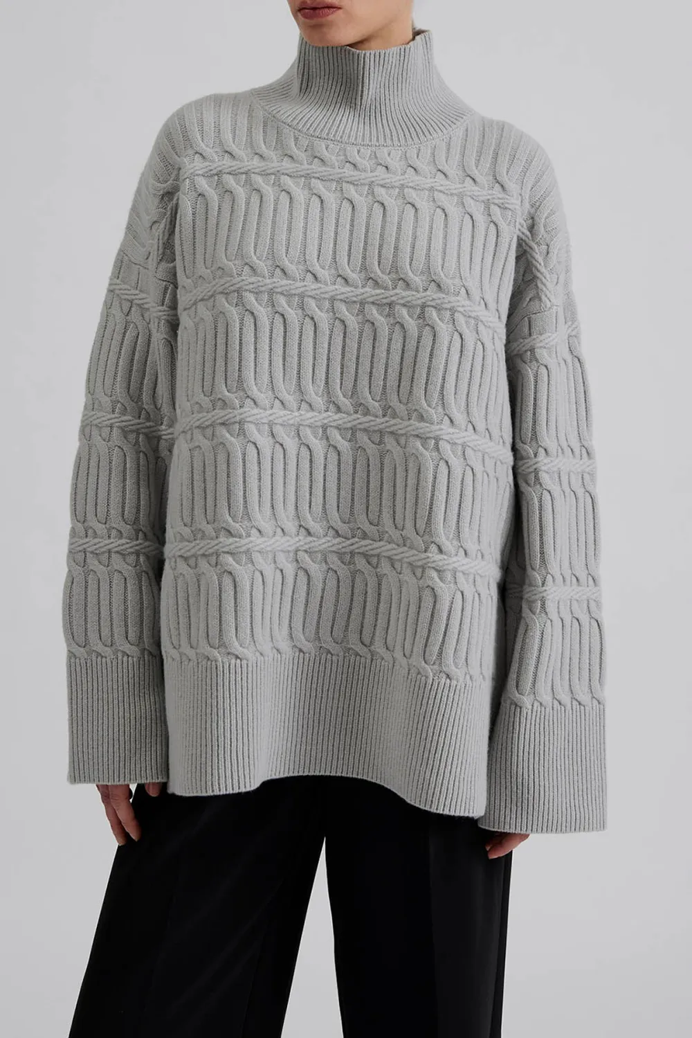 Cable Knit Turtleneck Sweater