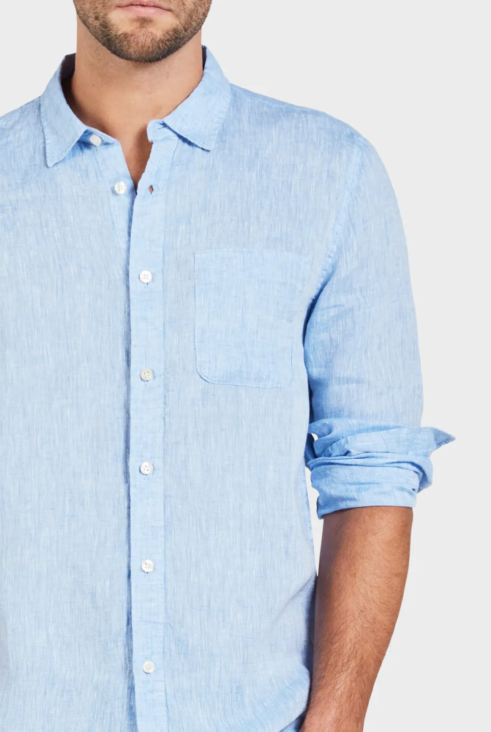 Lightweight Linen Button Down Long Sleeve Shirt