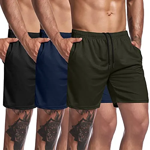 Triple Pack Workout Shorts With Pocket