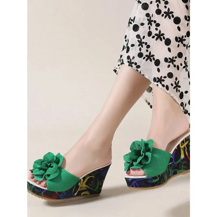 Peep Toe Wedge Sandals